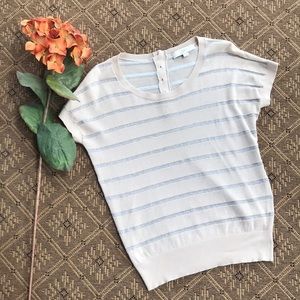 Loft knit top lovely silver sparkly stripe